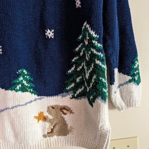 Vintage Hand knitted Signature by Northern Isles Reindeer Sweater Size Large - Picture 8 of 10
